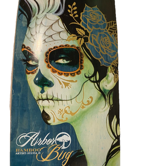 VNT Arbor Sylvia Ji  Bamboo Bug Art Skateboard~Sugar Skull Street Art Design - Picture 5 of 12